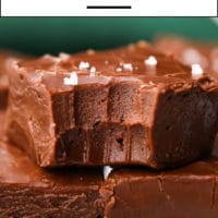 Pinterest image with text for fudge that is also vegan