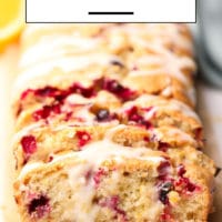 Pinterest collage with text of orange cranberry loaf