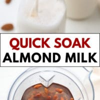 Pinterest collage with text for how to make milk with almonds