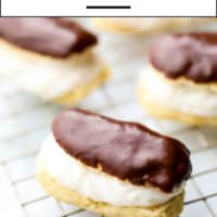 pinterest image with text for vegan eclairs