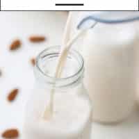 Pinterest collage with text for how to make almond milk