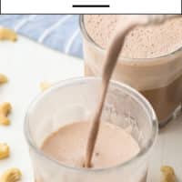 Pinterest collage with text of cashew milk