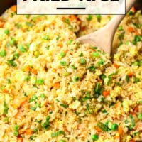 Pinterest collage with text for fried rice made vegan