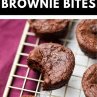 Pinterest image with text box for vegan brownie bites