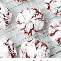 Pinterest collage with text of red velvet crinkles made vegan