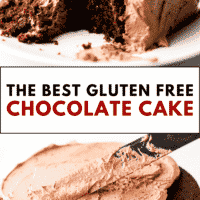 pinterest image of a gluten free chocolate cake