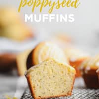 Pinterest collage with text for vegan poppy seed muffins