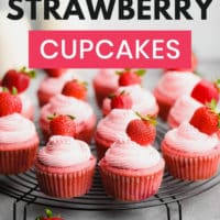 pinterest collage with text for strawberry cupcakes made vegan