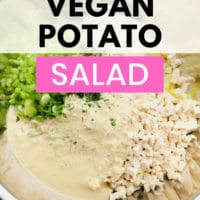 Pinterest image with text overlay for potato salad