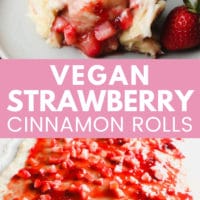 pinterest collage with text for vegan strawberry rolls
