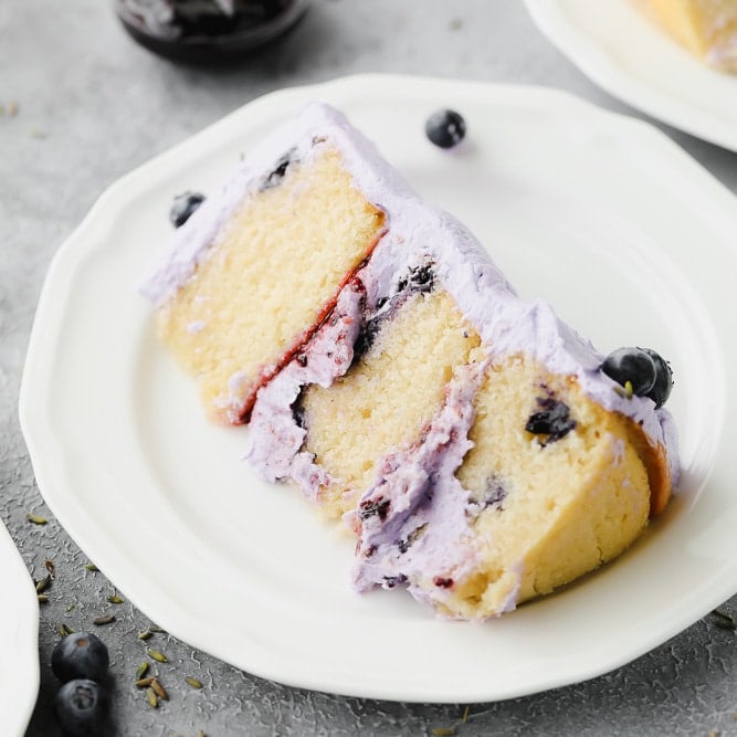 Vegan Lemon Blueberry Lavender Cake