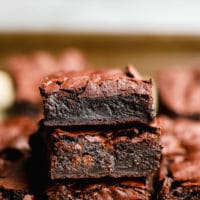 stack of 3 fudgy brownies