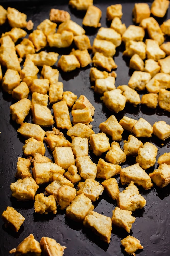 tofu cooked on a pan