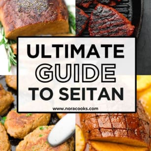 square image collage for ultimate guide to seitan