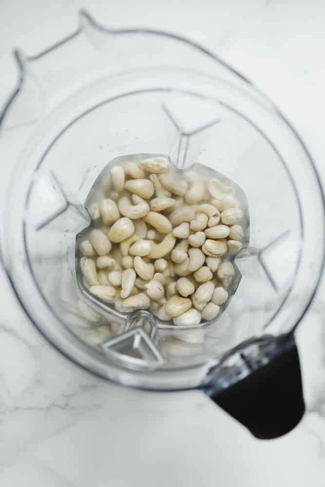 soaked cashews in a blender with water