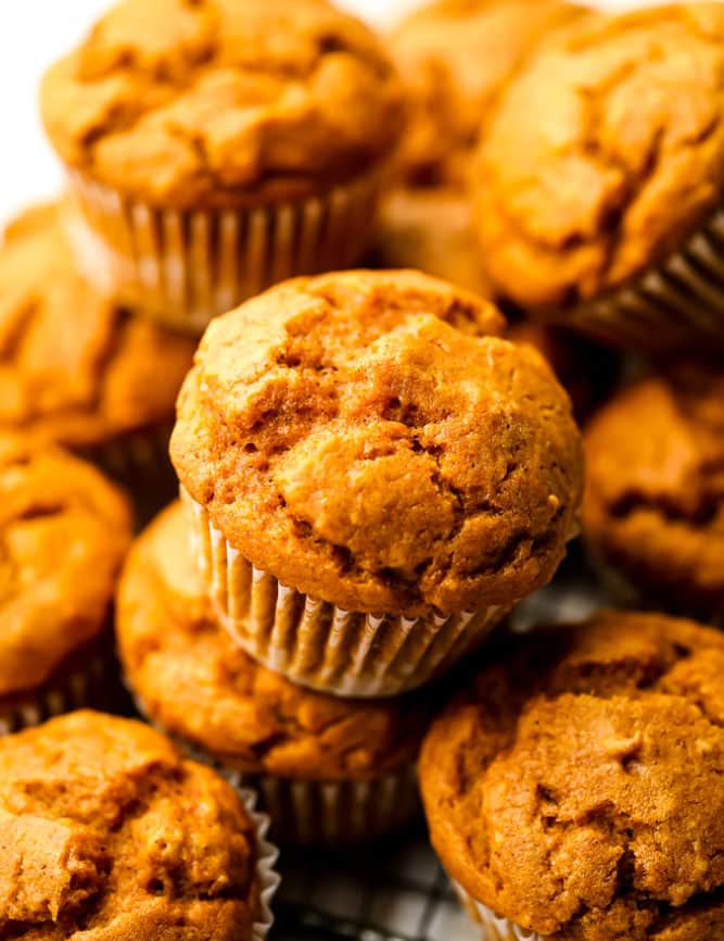 lots of pumpkin muffins together