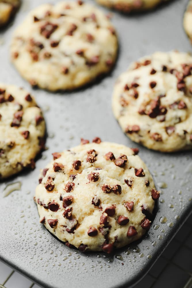 cooked muffins in a pan