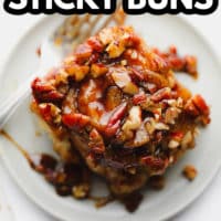 pinterest image with text for vegan sticky buns