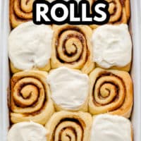 pinterest image with text reading vegan cinnamon rolls