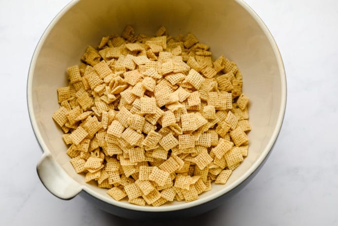 rice chex cereal in a bowl