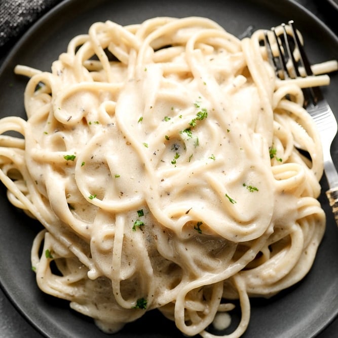 Dairy Free Alfredo Sauce (No Cashews or Cauliflower!) - Nora Cooks