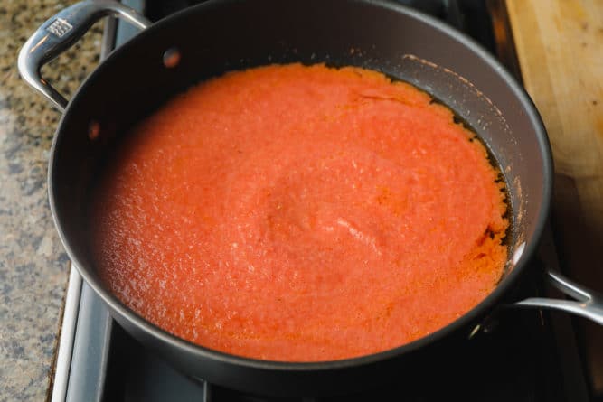 red sauce in pan