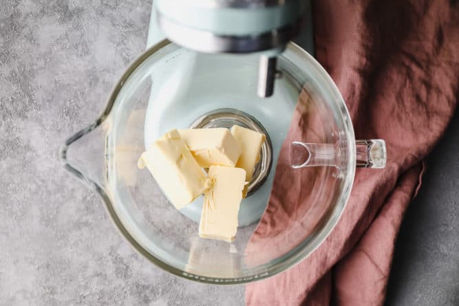 butter in a glass bowl