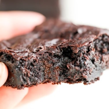 square image of a gluten free brownie