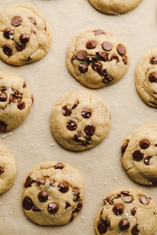 cookies baked on parchment lined pan