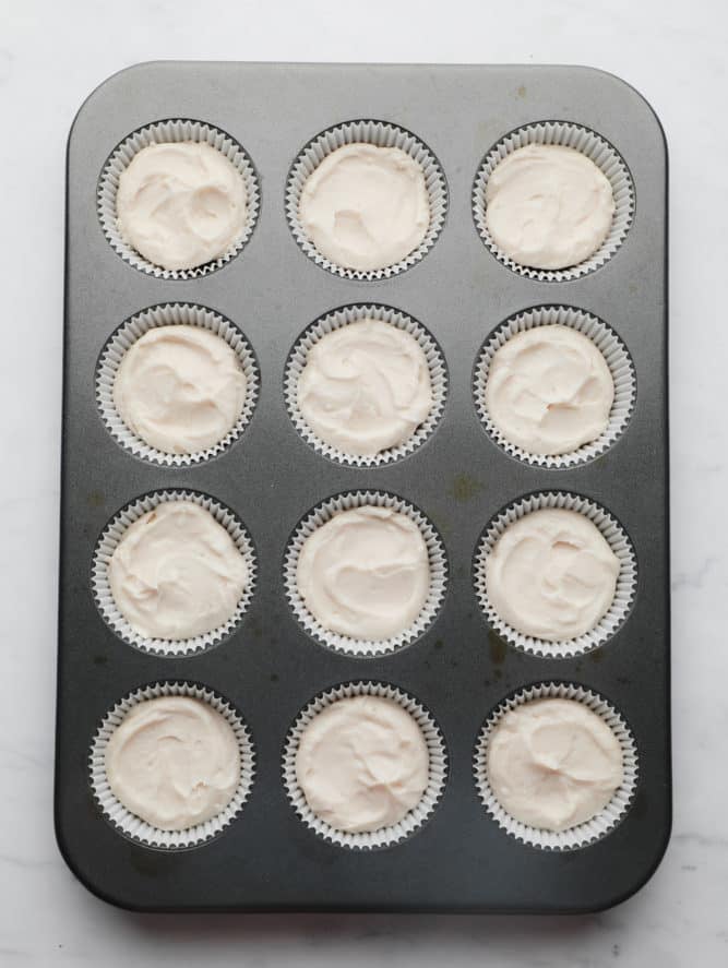 creamy white filling in each muffin cup liner