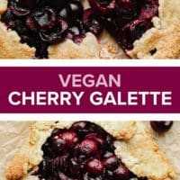 pinterest image with text reading vegan cherry galette