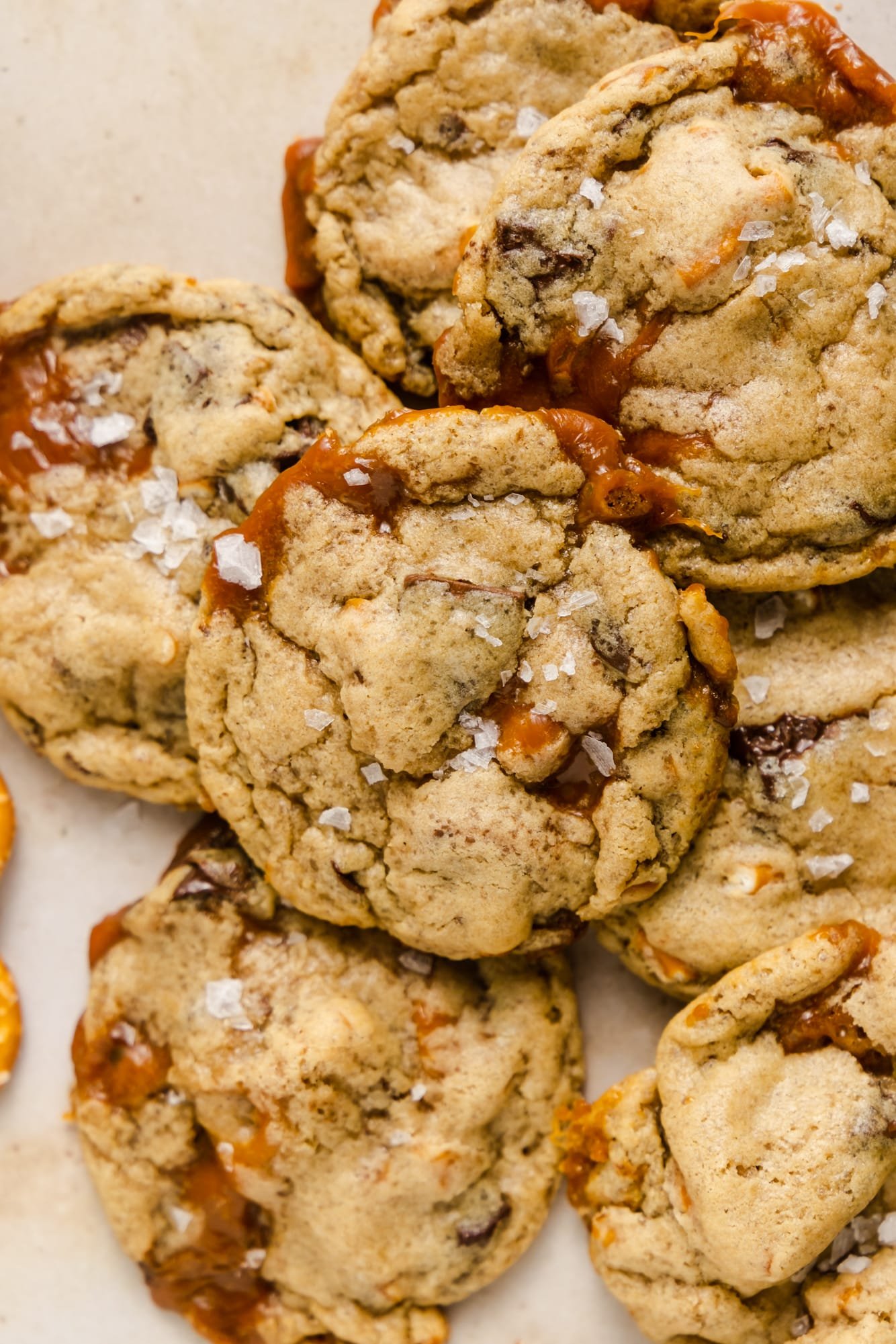 close up on a baked kitchen sink cookies.