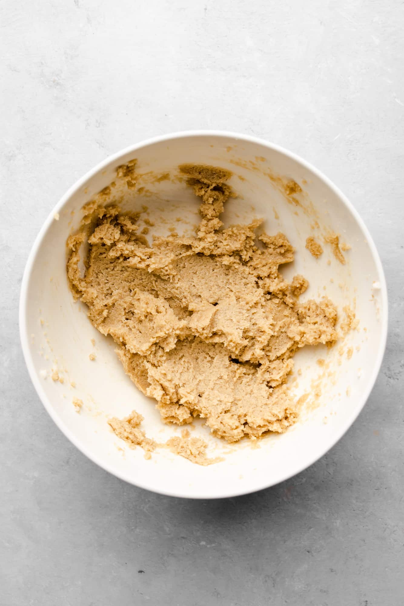 vegan fluffernutter cookie dough in a white bowl.