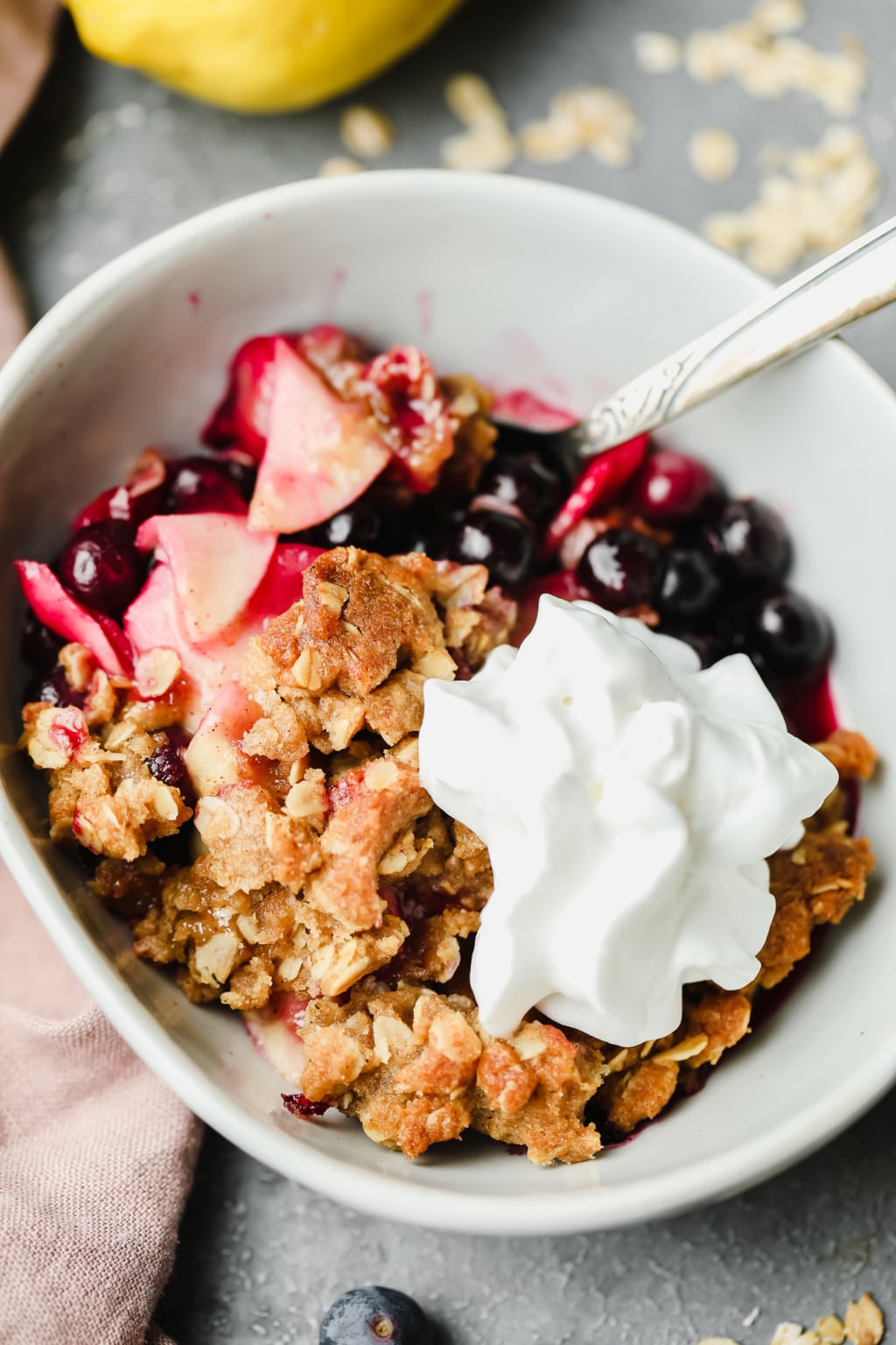 Apple and Blueberry Crumble - Nora Cooks