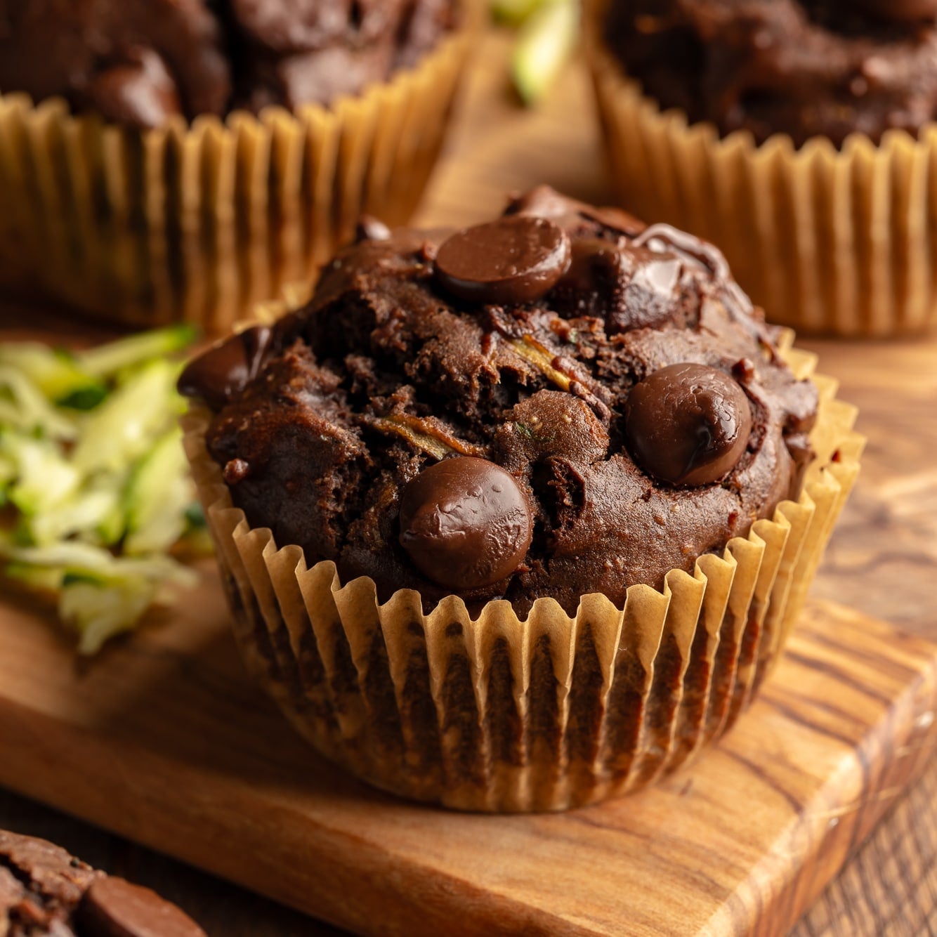 Vegan Chocolate Zucchini Muffins